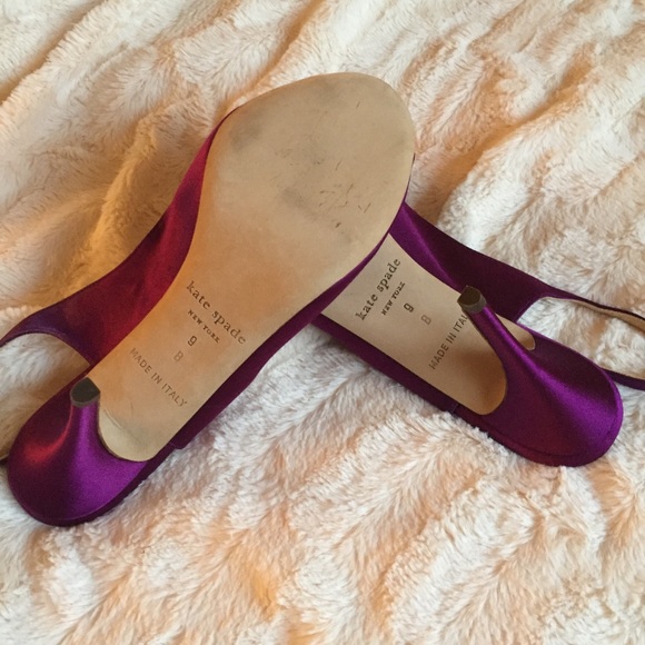 Kate Spade ♠️ Purple Satin Bowed Heels *NEW - Picture 3 of 6